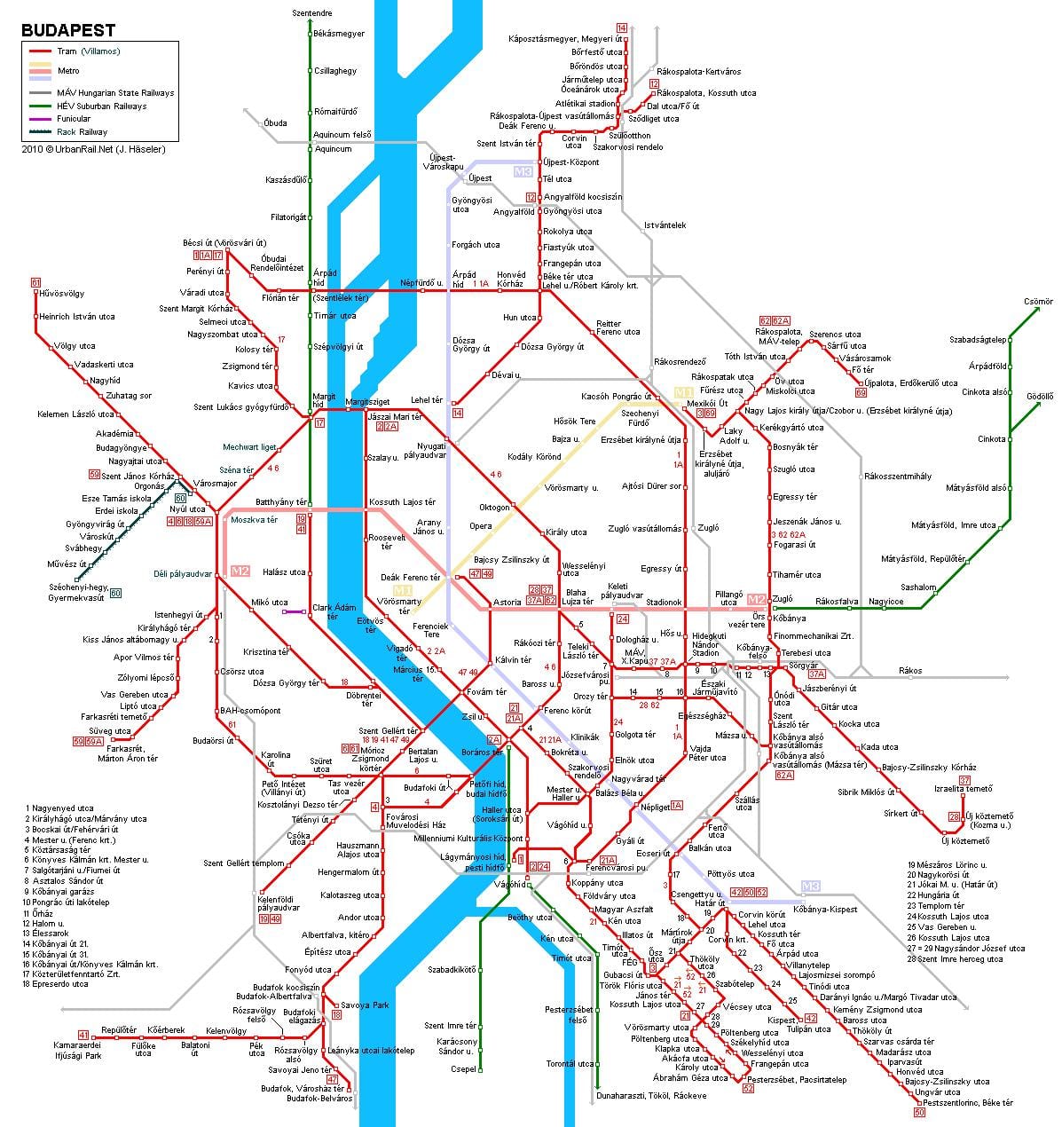 boedapest metro kaart
