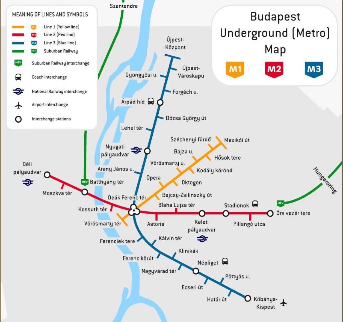 metro kaart boedapest hongarije
