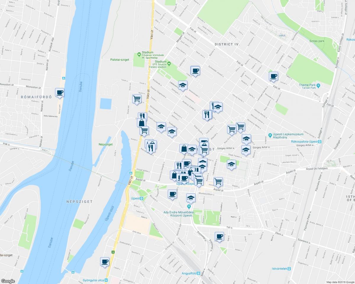 kaart van boedapest restaurants