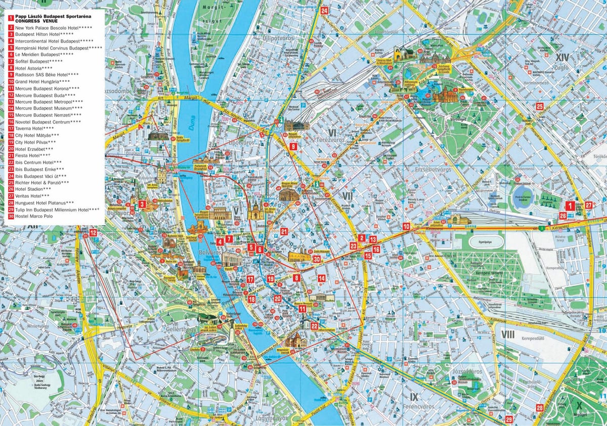 budapest city toeristische kaart
