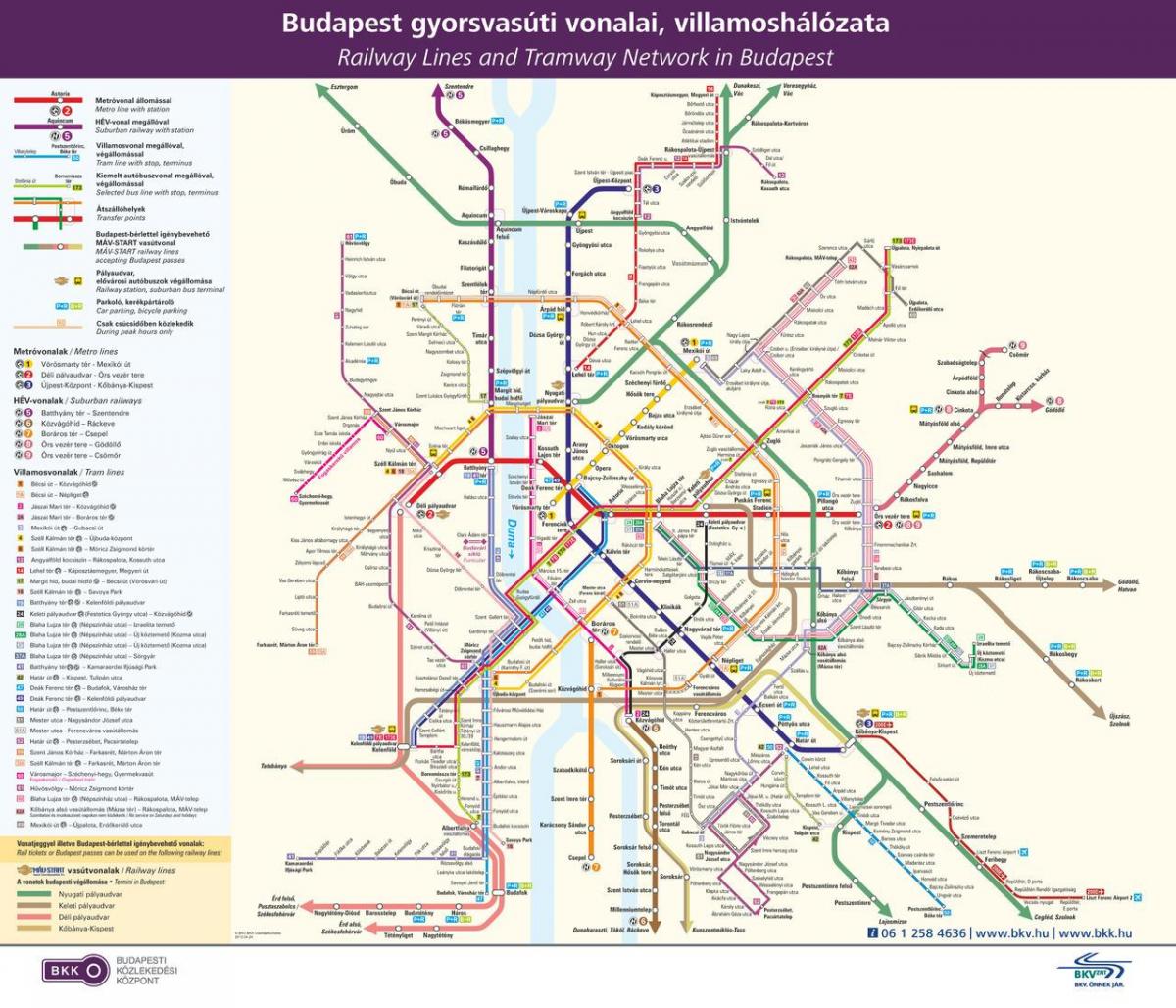 boedapest openbaar vervoer kaart