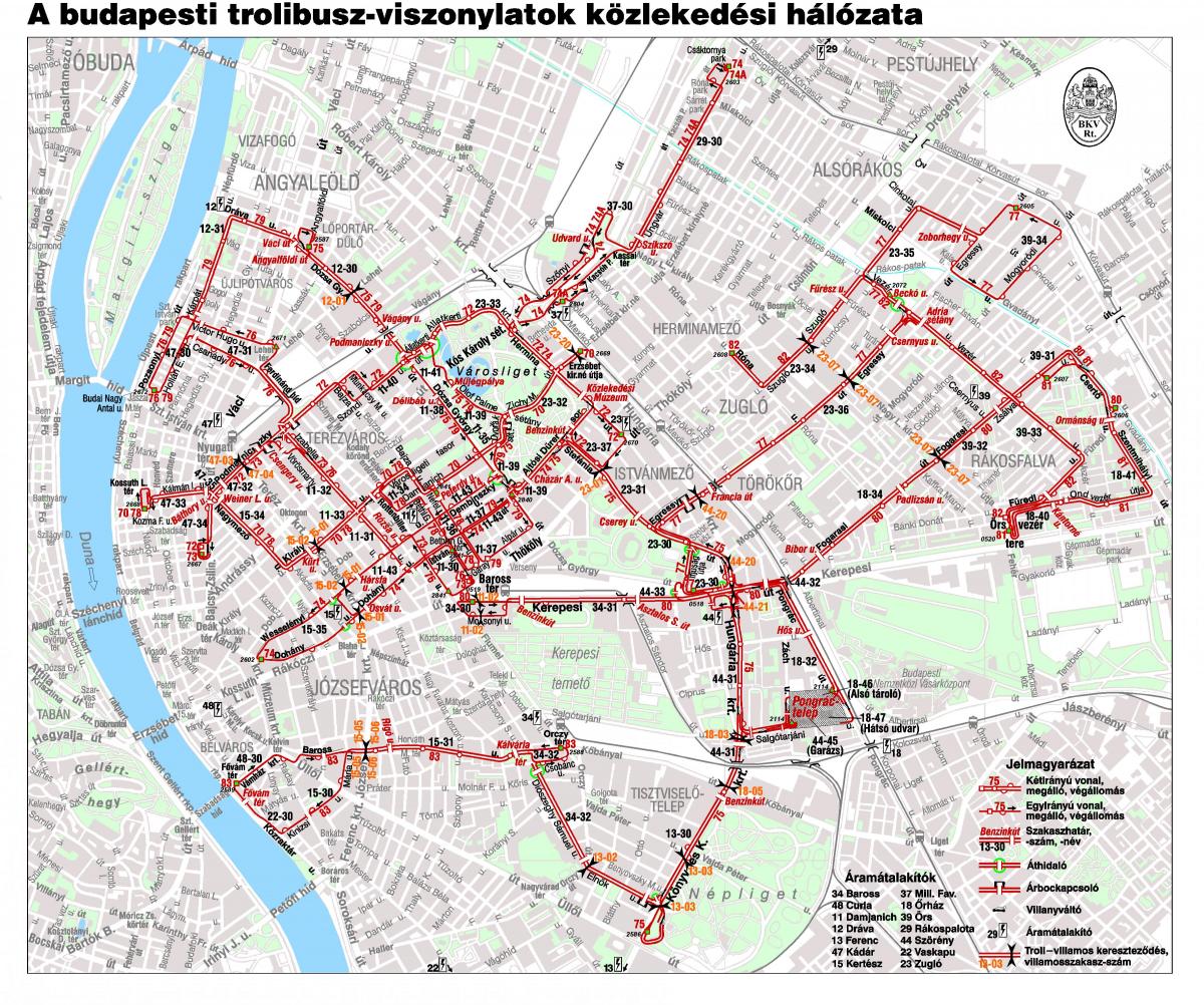kaart van boedapest trolley