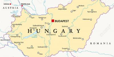 Boedapest locatie op de kaart van de wereld