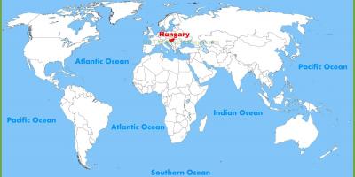 Kaart van de wereld van hongarije boedapest