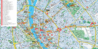 Budapest city toeristische kaart