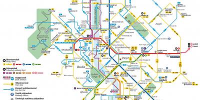 Boedapest buslijnen kaart